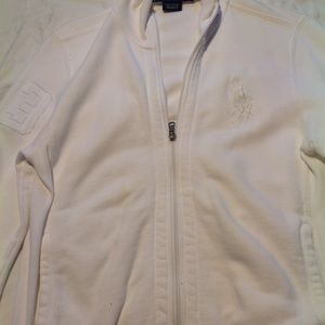 Ralph Lauren Sport White Zip Front Sweatshirt